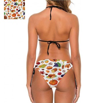 Ladies Bikini Sets Thanksgiving- Cartoon Style Owls for Beach/Hiking Activities - Multi 10-two-piece Swimsuit - C019E7GOSO7 $...