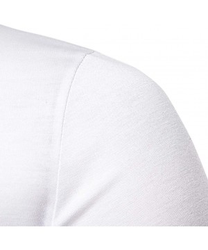 Blouse- Fashion Men Drawstring Casual Solid Long Sleeve O- Neck Tops Blouse T-Shirts - White - CZ18WTAYTNE $21.10-Rash Guards