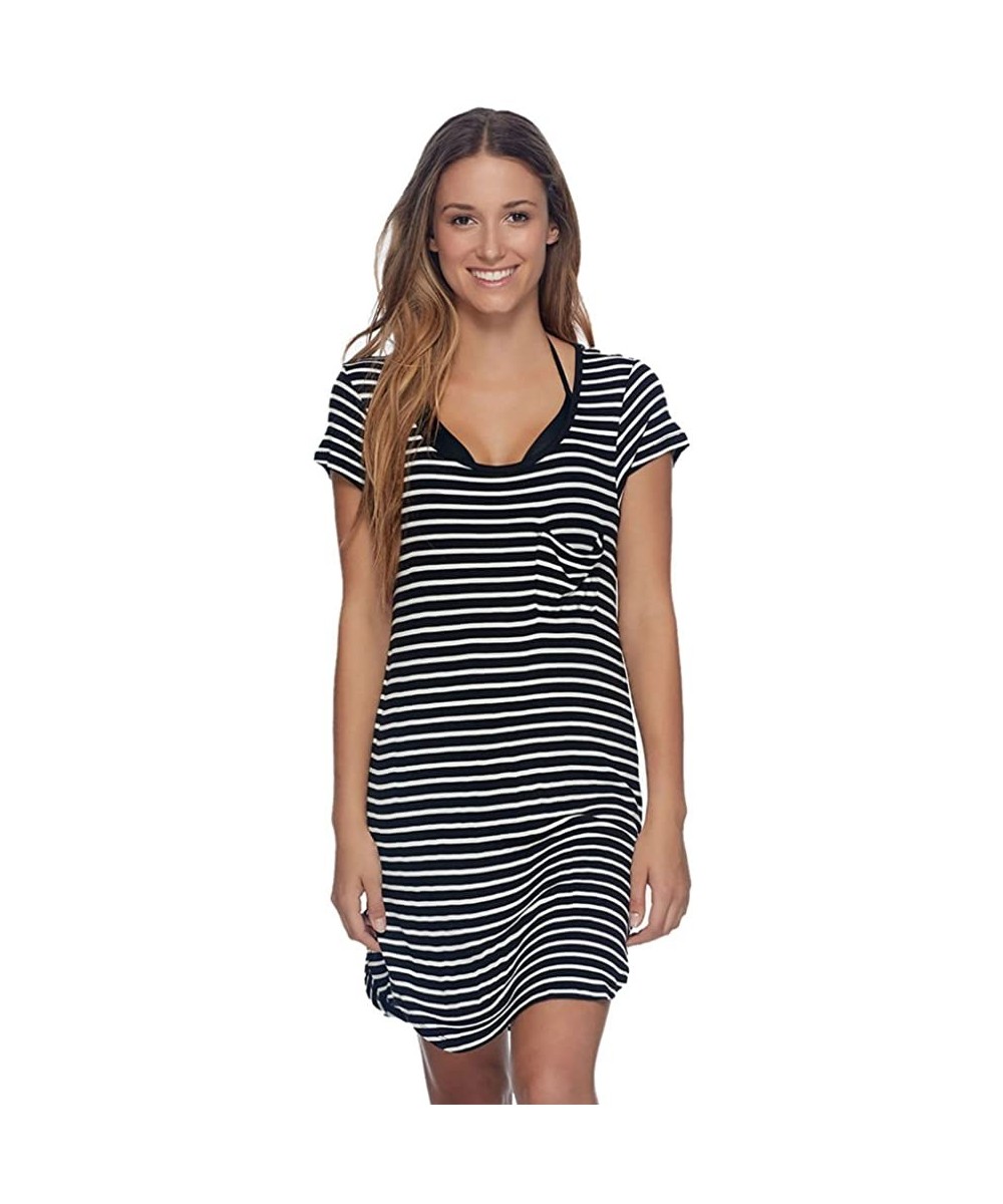 Women's Marina Cover Up Dress - Black - CF12MAX6QSB $30.89-Cover-Ups