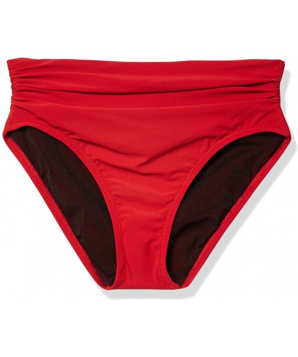 Women's Ruched High Waist Swimsuit Bottom - Bel Air Paprika - C418X7SSWO7 $41.12-Bottoms