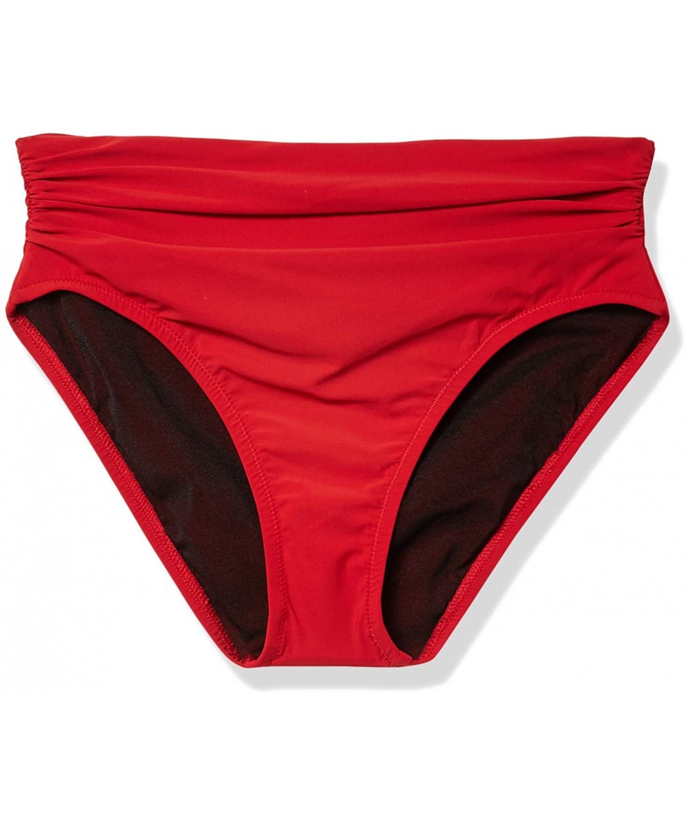 Women's Ruched High Waist Swimsuit Bottom - Bel Air Paprika - C418X7SSWO7 $41.12-Bottoms