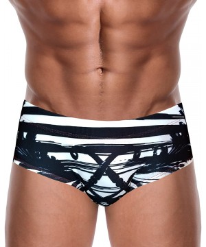 Men's Swimwear - Swim Briefs - Designer Bikini Swimsuit with Short Low Rise Trunk Cut - Made in USA - New - Divergent - C912M...