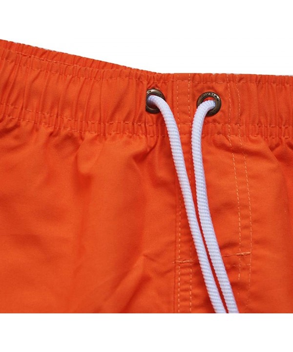 Mens Boys Short Solid Swim Trunks No Mesh Lining Quick Dry Bathing Suits Swim Shorts - Rose Red - CK18RRK5XSU $13.53-Board Sh...