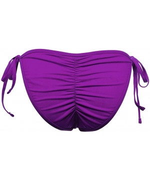 Women's Sexy Brazilian Bikini Bottom with Tie-Side Cheeky V Cut Thong Swimwear - Purple - C4194N5WN47 $10.94-Tankinis