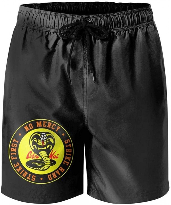 Black Los-Angeles-Cobra-Kai-Logo-Bike Shorts Men Personalized Surfing Shorts for Men - White-22 - CU18U8ZINAT $28.03-Trunks