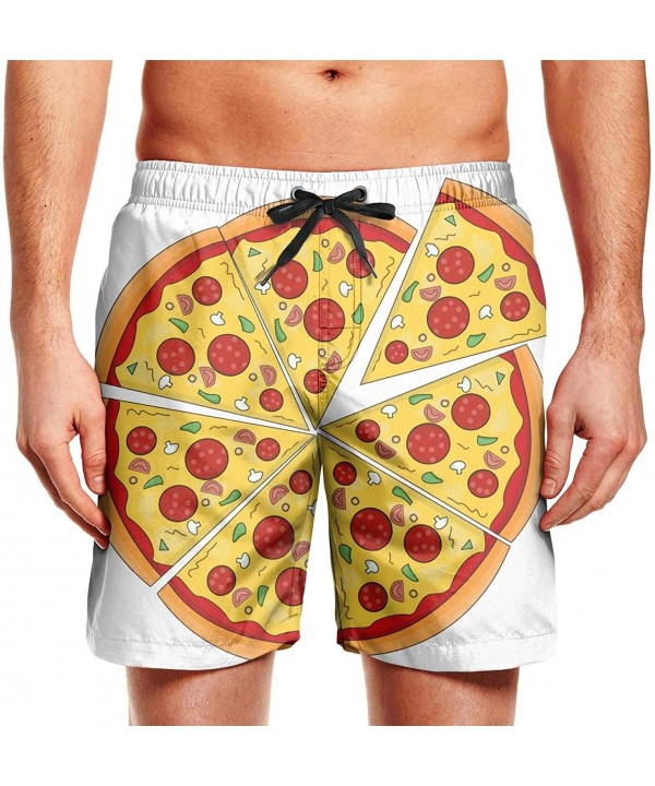 Men's Board Shorts Quick Dry Lime Fruit Swim Board Trunks - Pizza Slice - CT18SYI6966 $37.15-Board Shorts