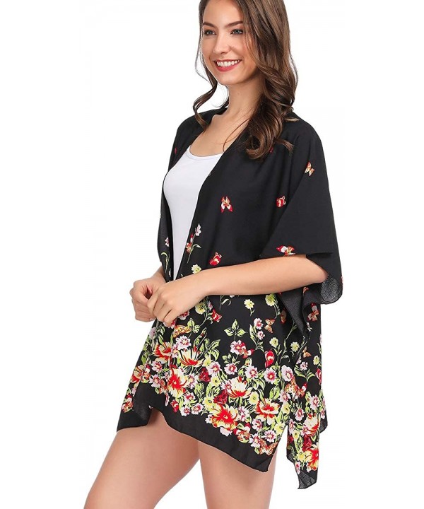 Women Kimono Cardigan Floral Printed Casual Loose Beachwear Cover ups Tops(42+Colors Available - Colour23 - CC18QT8Q4ZK $14.5...