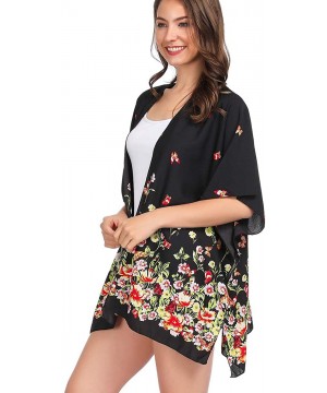 Women Kimono Cardigan Floral Printed Casual Loose Beachwear Cover ups Tops(42+Colors Available - Colour23 - CC18QT8Q4ZK $14.5...