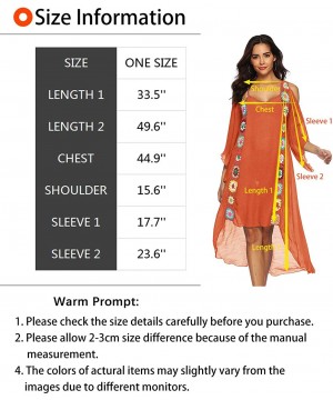 Swimsuit Cover Ups for Women Bathing Suit Coverups Plus Size Ladies Beach Dress Crochet Bikini Wear - Orange - C1195W9WL43 $2...