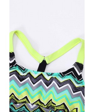 Womens Striped Printed Bandeau Tankini Swimsuits Top No Bottom - Green - CC1982REOXA $14.84-Tops