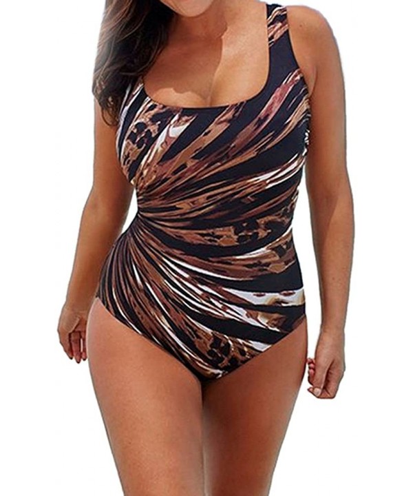 Plus Size Swimsuits for Women One Piece Racerback Bathing Suits Colorful Print Padded Racing Swimwear 02 Multicolor - C7194CM...