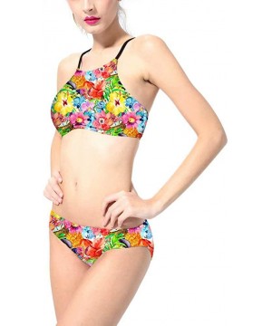 Women's Sexy Bikini Swimsuit Tropical Floral Print Swimwear - P6 Watercolor Flowers - C618TZA3IW2 $29.40-Sets