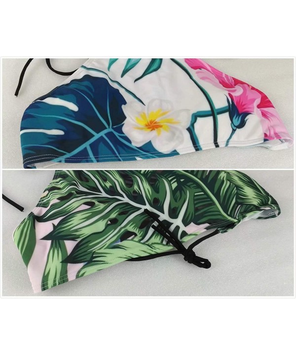 Women's Sexy Bikini Swimsuit Tropical Floral Print Swimwear - P6 Watercolor Flowers - C618TZA3IW2 $29.40-Sets