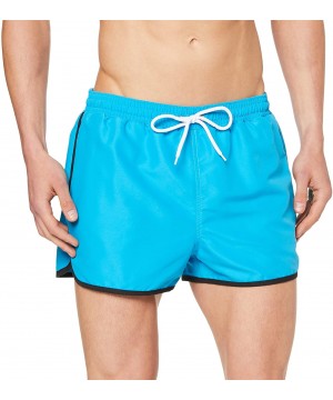 Men's Bermuda Length Swim Shorts - Blue (Bright Blue) - C618LGI5M5W $14.62-Trunks