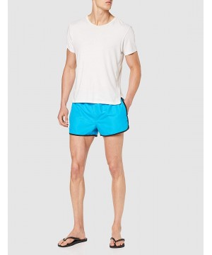 Men's Bermuda Length Swim Shorts - Blue (Bright Blue) - C618LGI5M5W $14.62-Trunks