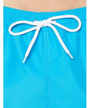 Men's Bermuda Length Swim Shorts - Blue (Bright Blue) - C618LGI5M5W $14.62-Trunks