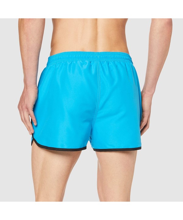 Men's Bermuda Length Swim Shorts - Blue (Bright Blue) - C618LGI5M5W $14.62-Trunks