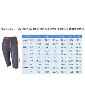 Women Side Pocket Plus Size UPF 50+ Swim Shorts Pants Rash Guard - Black_5p - CR19CA0WSYU $22.09-Rash Guards