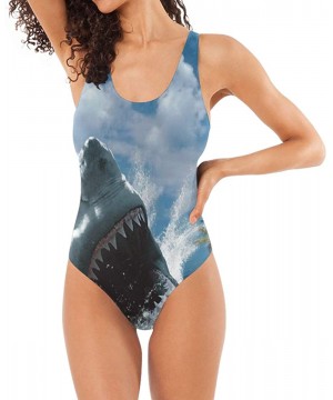 Womens Swimsuits Pink Flamingos On The Beach One Piece Tankini Girls Monokini - Sea Animal Shark - C918R3OCNMQ $17.98-One-Pieces