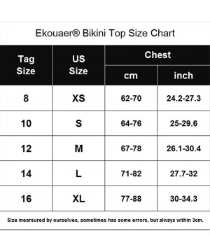 Women's Sexy Push-up Bikini Strap Halter Neck Swimwear Top Only Orange- Orange-top- Small - CK12FIR138J $9.39-Tankinis