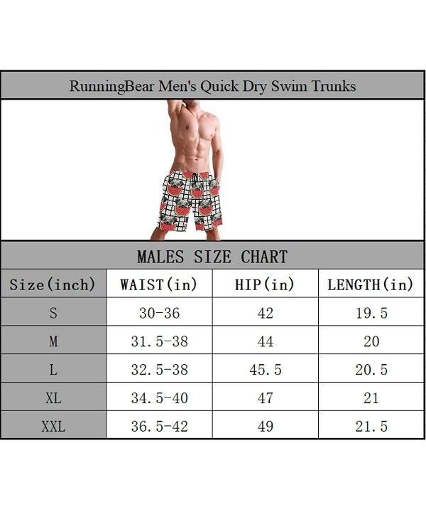 Men's Swim Trunks - Cute Pug Eating Watermelon Elastic Waist Board Shorts - C7190EEQ5KM $27.75-Board Shorts