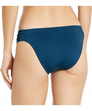 Women's Side Shirred Hipster Bikini Swimsuit Bottom - Ink Blue//Seduction - C218XQY7L09 $8.92-Tankinis