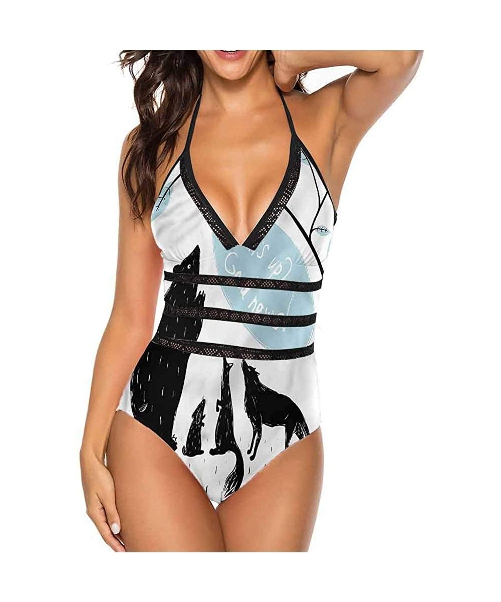 Women's Strappy Swimwear Princess Portrait Frame Great for Pool Party - Multi 12 - C4190AX025K $43.19-Sets