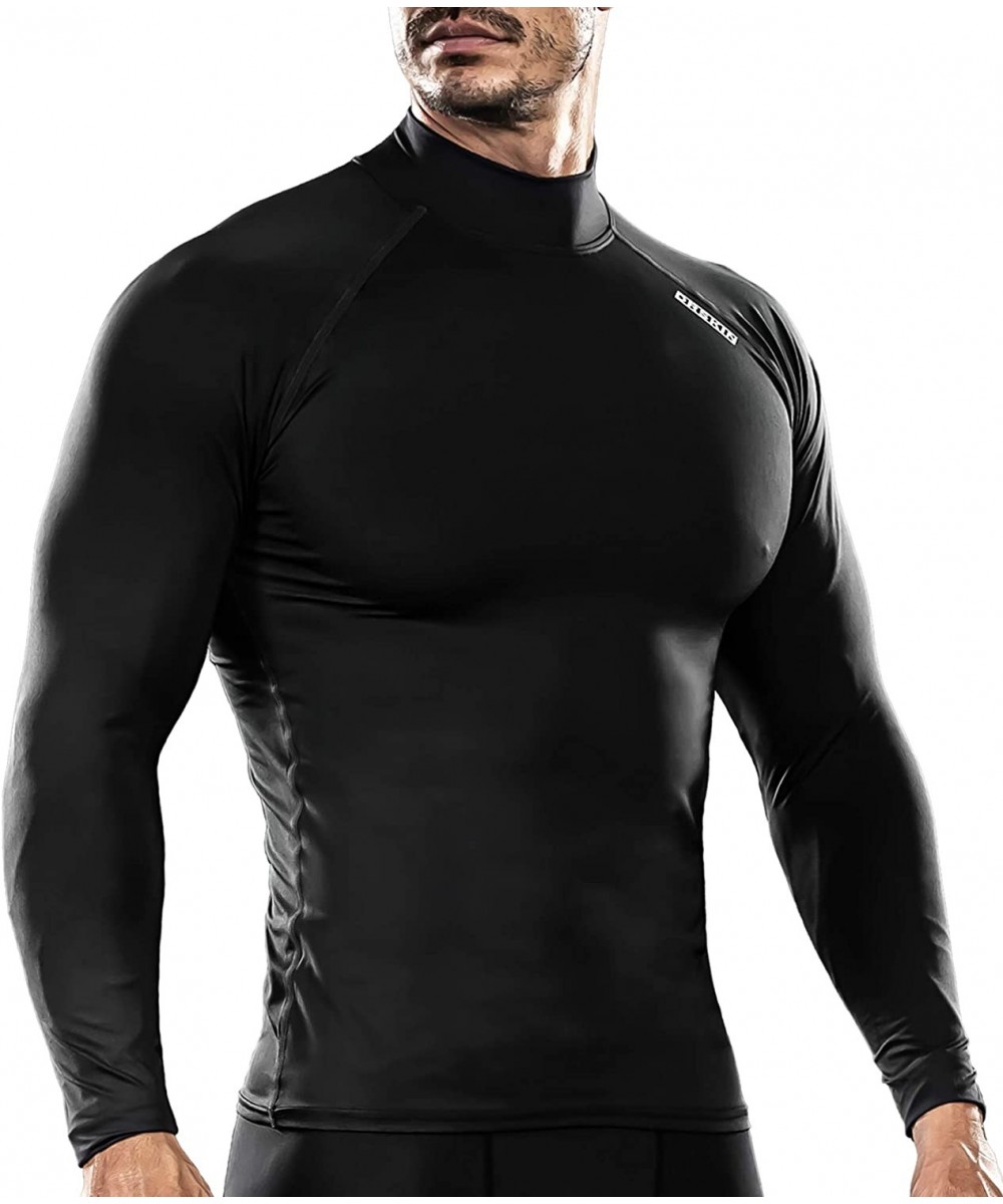 UV Sun Protection Long Sleeve Top Shirts Skins Tee Compression Base Layer - Black(black Line) - C712BGV2Y4N $16.75-Rash Guards