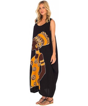 Womens Loose Dress Casual Beach Cover up Tank Dress Plus Size Sundress - Woman Design Black - CT18NXCE6NZ $39.84-Cover-Ups