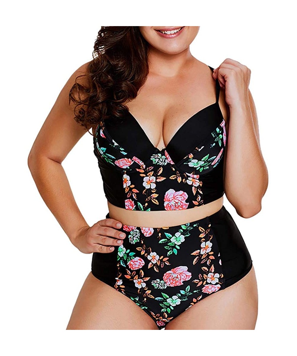 Swimwear for Women Lady Plus Size Beachwear Cut Out Galaxy Print Swimsuit Bikini Bodysuits Monokini Tankini Black - CI18QCGDW...