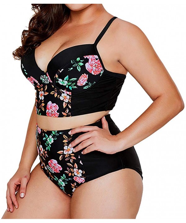 Swimwear for Women Lady Plus Size Beachwear Cut Out Galaxy Print Swimsuit Bikini Bodysuits Monokini Tankini Black - CI18QCGDW...