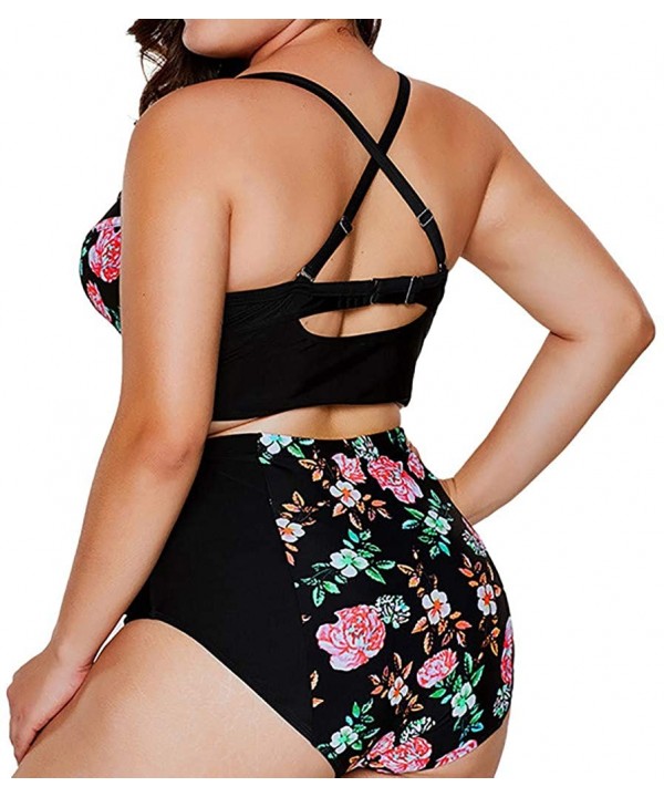 Swimwear for Women Lady Plus Size Beachwear Cut Out Galaxy Print Swimsuit Bikini Bodysuits Monokini Tankini Black - CI18QCGDW...