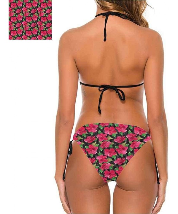 Halter Bikini Bathing Suits Hawaii- Flower Art So Unique and Different - Multi 04-two-piece Swimsuit - CV19E7382HZ $26.70-Bot...