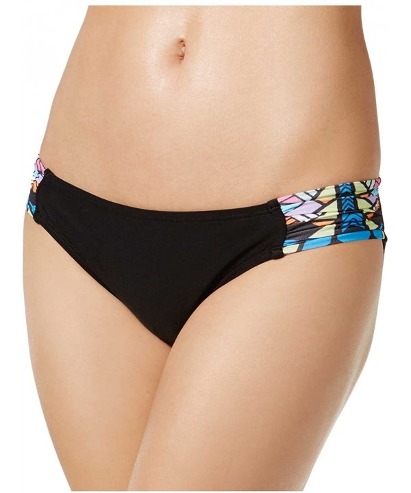 Bikini Nation Womens Geometric Print Ruched Swim Bottom Separates Black M - CO17YII65CO $16.22-Bottoms