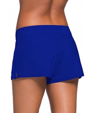 Women Sports Summer Bottom Slit Swim Beach Board Shorts - A Blue - CX17AAMSTGH $18.35-Board Shorts