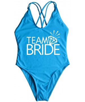 Wife of The Party Swimsuit Bridal Wifey Bride Swimming Costume Monokini Swim 90S 80S Strappy Back Personalised - Teambride-bl...