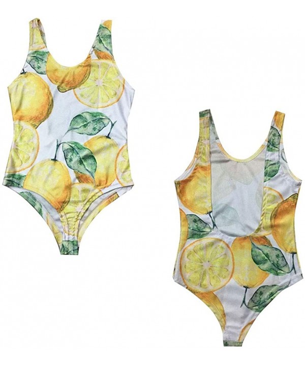 Women Girls Bikini Sets Lemon Family Matching Mother Daughter Bathing Suit Swimsuit Swimwear-One-Piece/Halter Neck/Two-Piece ...