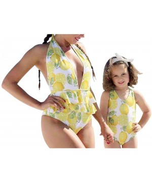 Women Girls Bikini Sets Lemon Family Matching Mother Daughter Bathing Suit Swimsuit Swimwear-One-Piece/Halter Neck/Two-Piece ...