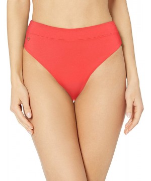 Women's Suzy Q Reversible High Waist Bikini Bottom Swimsuit - Samba Bright Red/Blue Geo - CA18NAI50L5 $44.03-Bottoms