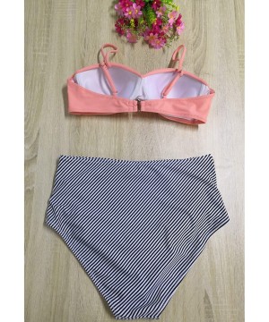 Womens Retro Two Piece Swimsuits Vintage High Waisted Swimwear Halter Bathing Suits - New 2 - C918T7NLW3G $24.42-Sets