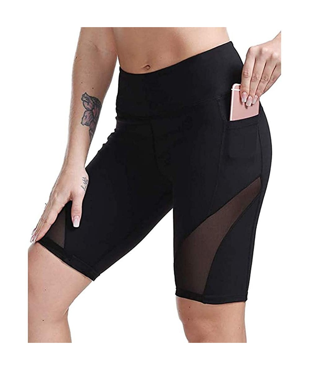 Yoga Shorts for Women with Pockets-High Waist Out Pocket Yoga Short Tummy Control Workout Running Athletic Yoga Shorts - Z5-b...