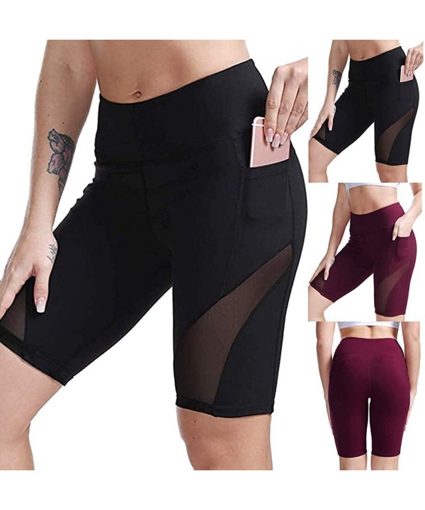 Yoga Shorts for Women with Pockets-High Waist Out Pocket Yoga Short Tummy Control Workout Running Athletic Yoga Shorts - Z5-b...