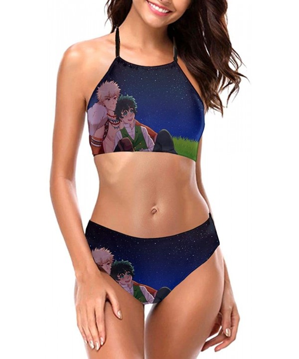 My Hero Academia Womens Hot Sexy 2 Piece Halter Neack High Waist Padded Swimsuits - My Hero Academia1 - CQ19025LNWM $43.74-Sets