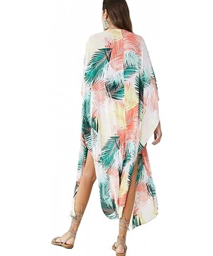 Women's Sexy Fashion Blouses Beach Cardigan Bikini Sun Protection Swimsuit Cover up Kimono - Printed Color 4 - CK196YAINTY $2...