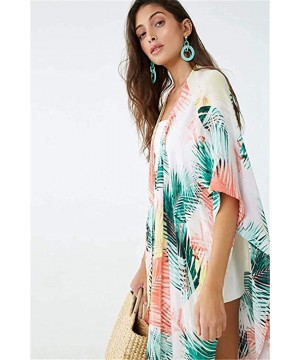 Women's Sexy Fashion Blouses Beach Cardigan Bikini Sun Protection Swimsuit Cover up Kimono - Printed Color 4 - CK196YAINTY $2...