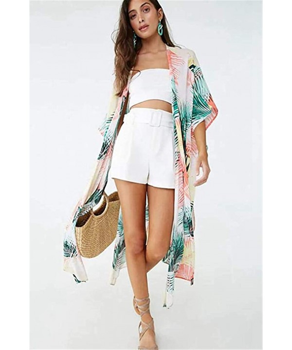 Women's Sexy Fashion Blouses Beach Cardigan Bikini Sun Protection Swimsuit Cover up Kimono - Printed Color 4 - CK196YAINTY $2...