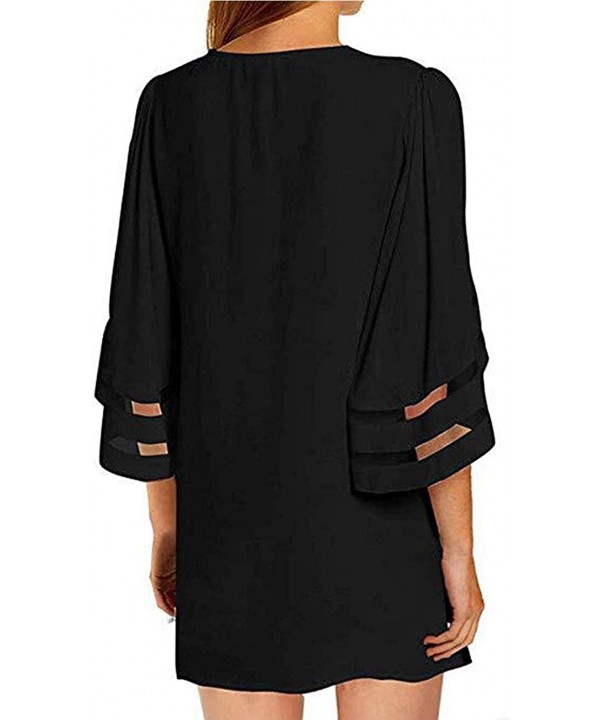 Women's Floral Kimono Cardigan Casual Loose Open Front Beach Cover Up Blouses Tops - Classic Black - CX190TXODMU $14.44-Cover...