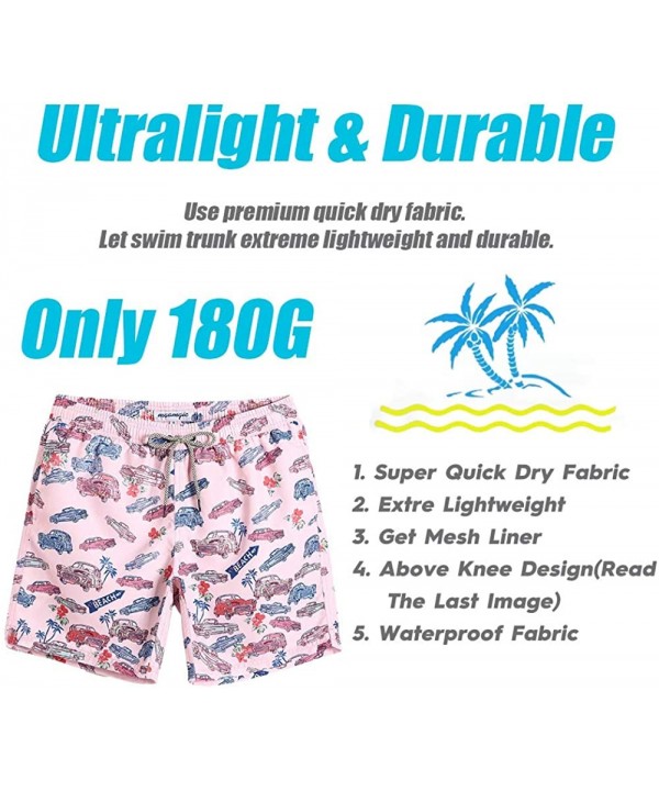 Mens Slim Fit Quick Dry Swim Shorts Swim Trunks Mens Bathing Suits with Mesh Lining - 851603-pink - CN18HT5TXI6 $10.56-Board ...