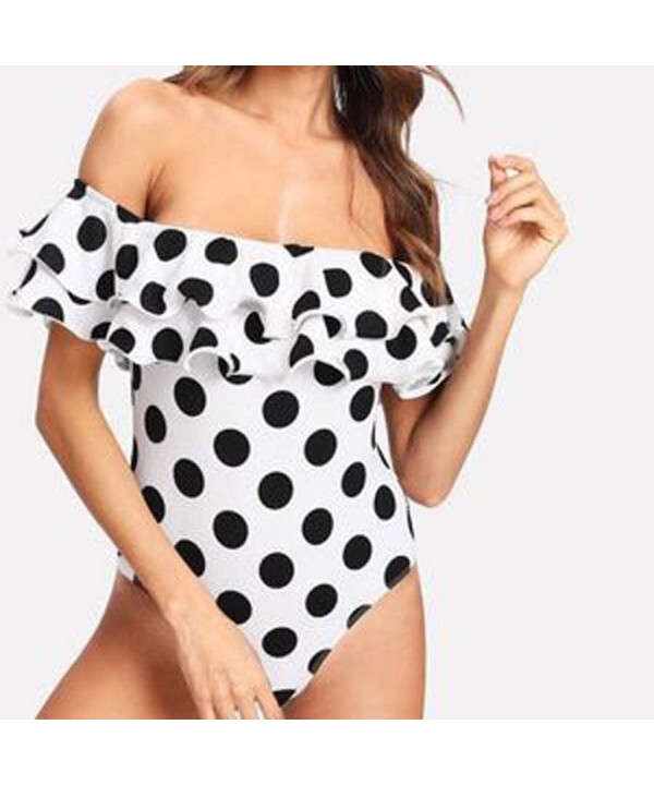 Teen Girls Floral Printed One Piece Monokini Bathing Suits V Neck Ruffles Bikini Set Swimwear - A2 - C0196UCQTEC $22.80-Sets