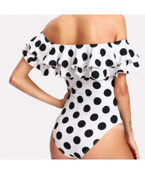 Teen Girls Floral Printed One Piece Monokini Bathing Suits V Neck Ruffles Bikini Set Swimwear - A2 - C0196UCQTEC $22.80-Sets